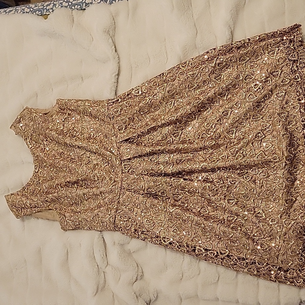 Gold lace / Sequin party dress